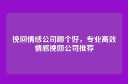 挽回情感公司哪个好，专业高效情感挽回公司推荐