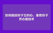 如何挽回双子女的心，重燃双子芳心挽回术