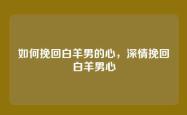 如何挽回白羊男的心，深情挽回白羊男心