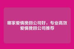 哪家爱情挽回公司好，专业高效爱情挽回公司推荐