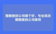 婚姻挽回公司哪个好，专业高效婚姻挽回公司推荐