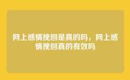 网上感情挽回是真的吗，网上感情挽回真的有效吗