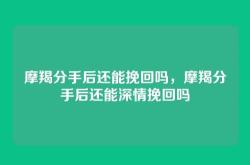摩羯分手后还能挽回吗，摩羯分手后还能深情挽回吗