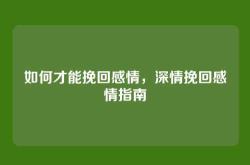 如何才能挽回感情，深情挽回感情指南