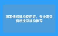 哪家情感机构挽回好，专业高效情感挽回机构推荐