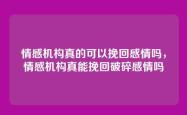 情感机构真的可以挽回感情吗，情感机构真能挽回破碎感情吗