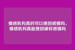 情感机构真的可以挽回感情吗，情感机构真能挽回破碎感情吗