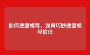 如何挽回领导，如何巧妙挽回领导信任