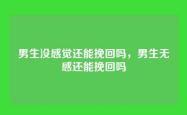 男生没感觉还能挽回吗，男生无感还能挽回吗