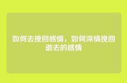 如何去挽回感情，如何深情挽回逝去的感情