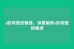 6如何挽回情感，深度解析6如何挽回情感