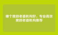 哪个挽回老婆机构好，专业高效挽回老婆机构推荐