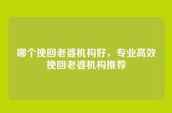 哪个挽回老婆机构好，专业高效挽回老婆机构推荐