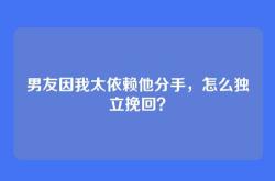男友因我太依赖他分手，怎么独立挽回？