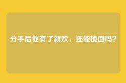 分手后他有了新欢，还能挽回吗？