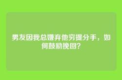 男友因我总嫌弃他穷提分手，如何鼓励挽回？