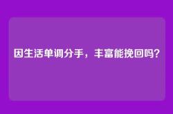 因生活单调分手，丰富能挽回吗？