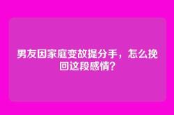 男友因家庭变故提分手，怎么挽回这段感情？