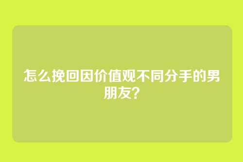 怎么挽回因价值观不同分手的男朋友？