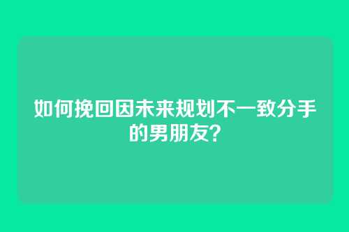 如何挽回因未来规划不一致分手的男朋友？