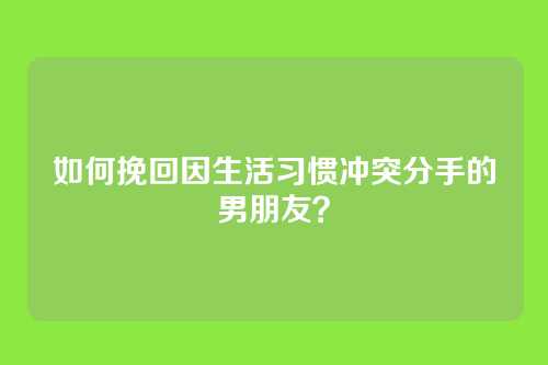 如何挽回因生活习惯冲突分手的男朋友？