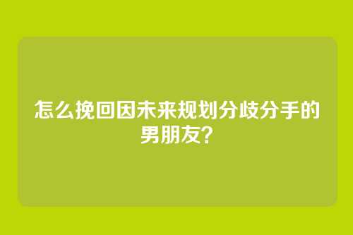 怎么挽回因未来规划分歧分手的男朋友？
