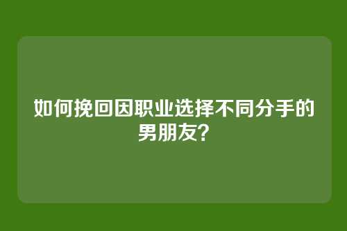 如何挽回因职业选择不同分手的男朋友？