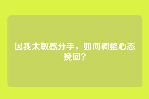 因我太敏感分手，如何调整心态挽回？