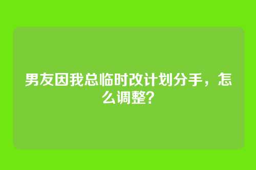 男友因我总临时改计划分手，怎么调整？