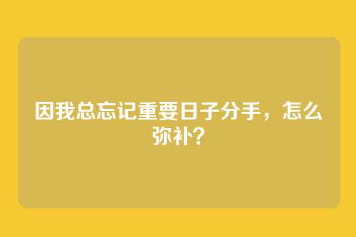 因我总忘记重要日子分手，怎么弥补？