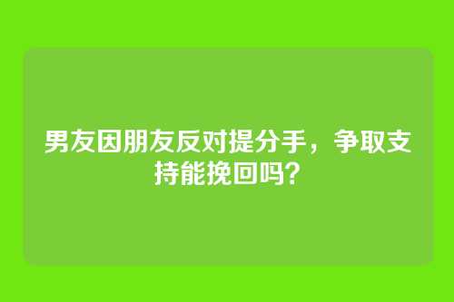 男友因朋友反对提分手，争取支持能挽回吗？