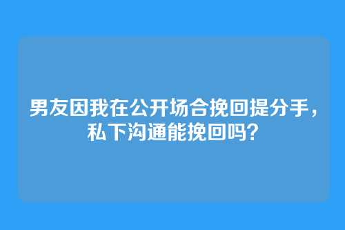男友因我在公开场合挽回提分手，私下沟通能挽回吗？