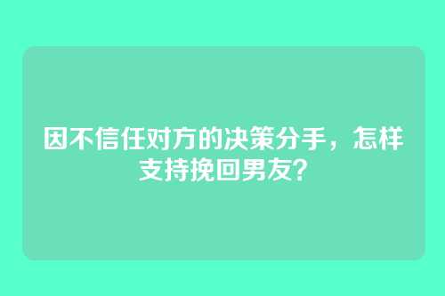 因不信任对方的决策分手，怎样支持挽回男友？