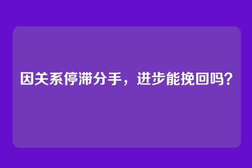 因关系停滞分手，进步能挽回吗？