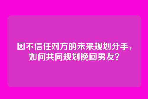 因不信任对方的未来规划分手，如何共同规划挽回男友？