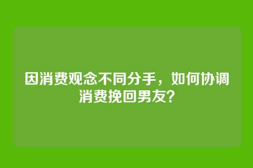 因消费观念不同分手，如何协调消费挽回男友？