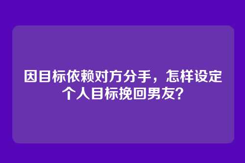 因目标依赖对方分手，怎样设定个人目标挽回男友？
