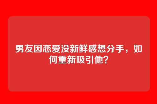男友因恋爱没新鲜感想分手，如何重新吸引他？