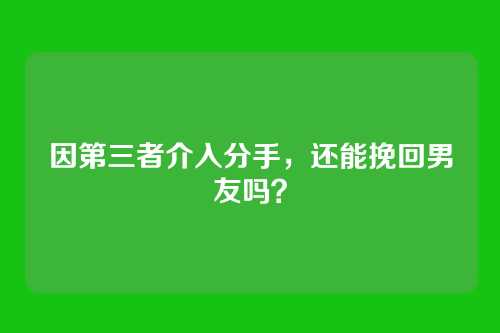 因第三者介入分手，还能挽回男友吗？