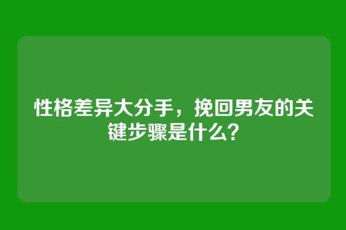 性格差异大分手，挽回男友的关键步骤是什么？