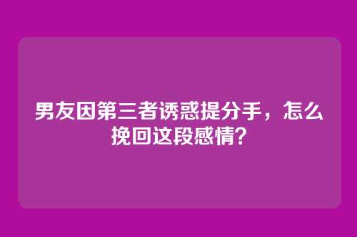 男友因第三者诱惑提分手，怎么挽回这段感情？