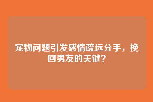 宠物问题引发感情疏远分手，挽回男友的关键？