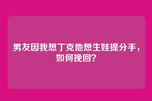 男友因我想丁克他想生娃提分手，如何挽回？