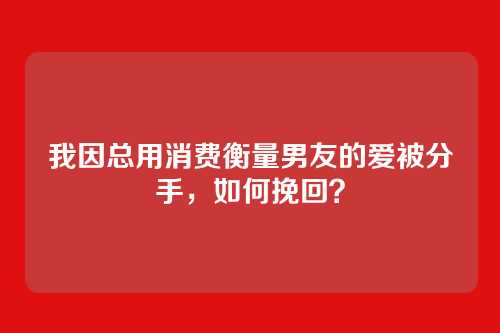 我因总用消费衡量男友的爱被分手，如何挽回？