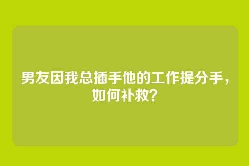 男友因我总插手他的工作提分手，如何补救？