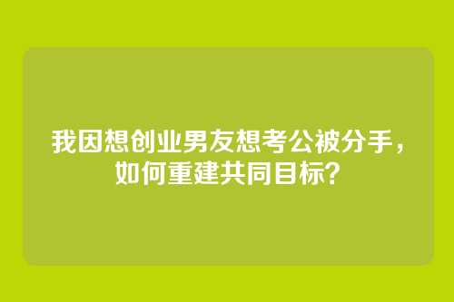 我因想创业男友想考公被分手，如何重建共同目标？