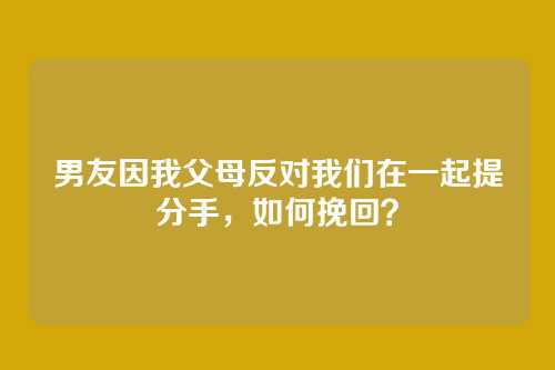 男友因我父母反对我们在一起提分手，如何挽回？
