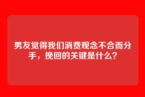 男友觉得我们消费观念不合而分手，挽回的关键是什么？