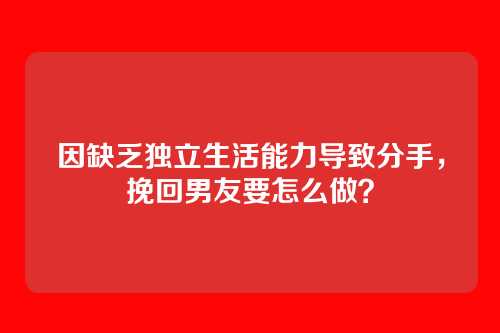 因缺乏独立生活能力导致分手，挽回男友要怎么做？