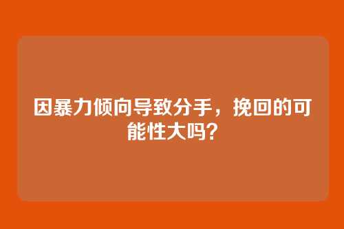 因暴力倾向导致分手，挽回的可能性大吗？